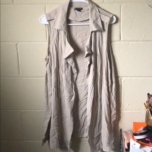 Open Cardigan Flowy Vest Neutral Top